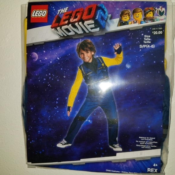 NEW Rex Lego Movie Halloween Costume Cosplay Boys Small 4-6 - Picture 2 of 4